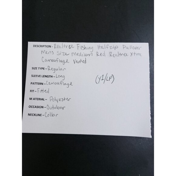 Realtree Fishing Half Zip Shirt Men's Size Medium Red Camouflage Vented - Picture 7 of 8